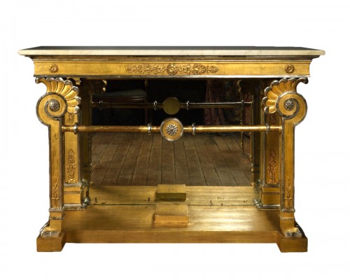  Gilded and silvered wood console first quarter of the 19th century