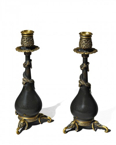 Paire de bougeoirs - Ferdinand Barbedienne et Edouard Lievre seconde moitié du XIXe