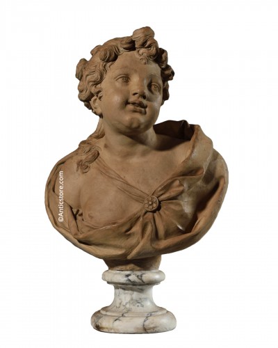 Terracotta bust representing an elegant - 18th Century