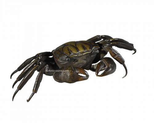 Jizai Okimono représentant un crabe articulé Ère Meiji XIXe siècle