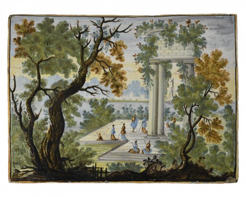 Majolica plate -  Castelli 18th century 