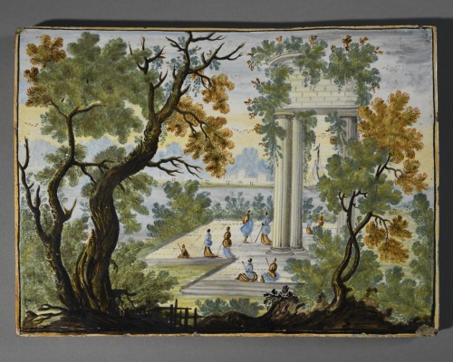 Majolica plate -  Castelli 18th century  - Porcelain & Faience Style 