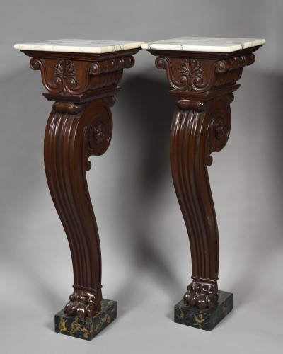 Pair of 19th century mahogany pedestal  - Attributed to Thomas Hope - Decorative Objects Style 