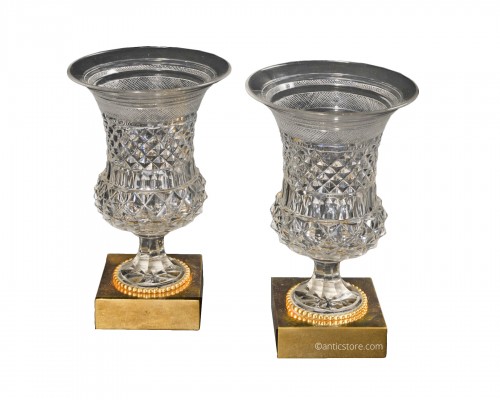 Paire de vases Médicis en cristal taillé – Saint Petersbourg vers 1820