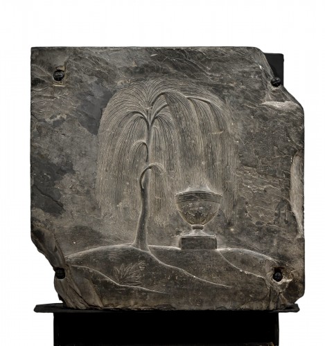 Weeping willow slate bas-relief 