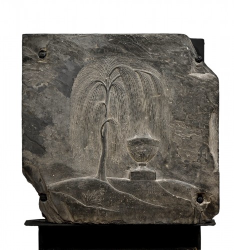 Bas-relief en ardoise au saule pleureur