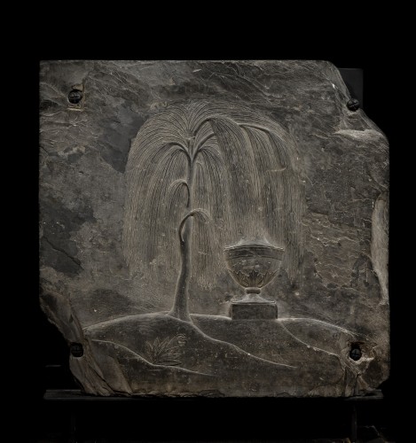 Weeping willow slate bas-relief  - Decorative Objects Style 