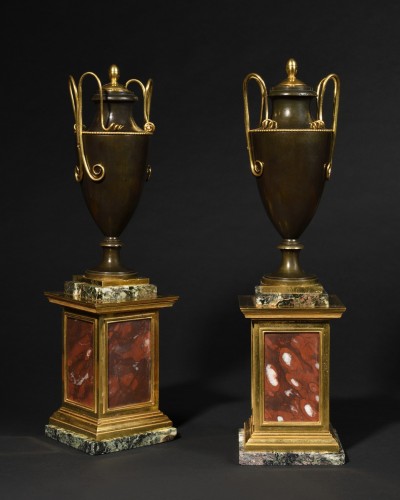 Pair of bronze covered vases - Empire period - Decorative Objects Style 