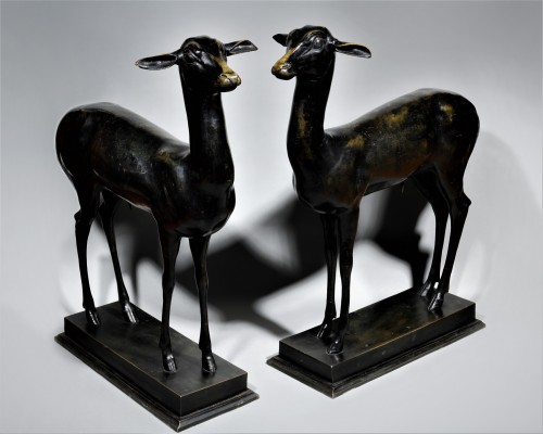 Sculpture Sculpture en Bronze - Paire de cerfs d'Herculanum