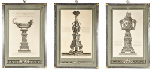 Set of three framed engravings by Piranesi    