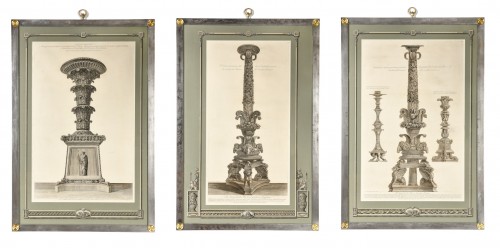 Set of three framed engravings by Piranesi    