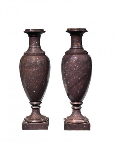  Pair of spindle-shaped Blyberg porphyry - 19th century