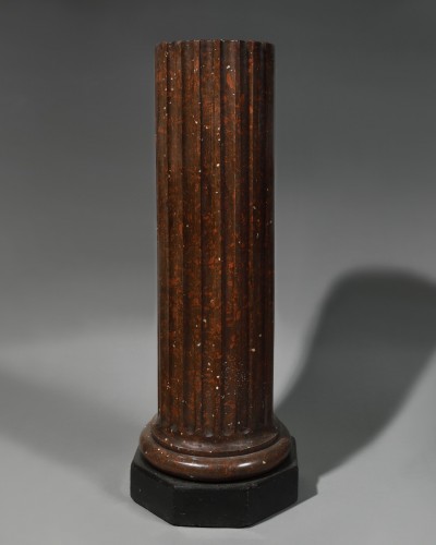 Scagliola fluted column - Decorative Objects Style 