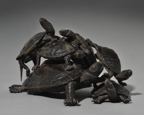Okimono aux tortues – époque Méiji - Arts d
