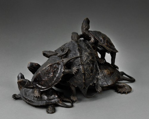 Asian Works of Art  - Okimono with turtles - Meiji period 