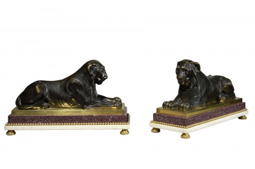 Paire de lionnes - Empire