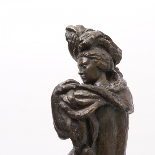 Sculpture Sculpture en Bronze - "Femme au voile" - Gaston Toussaint (1872-1946)