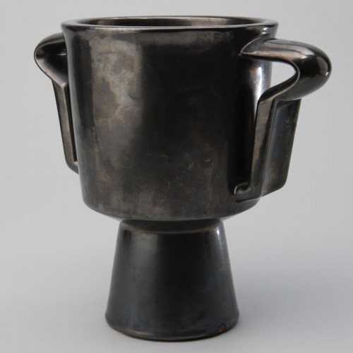 Porcelain & Faience  - Art Deco Black Lustre Earthenware Vase - Paul Bonifas (1893-1967)