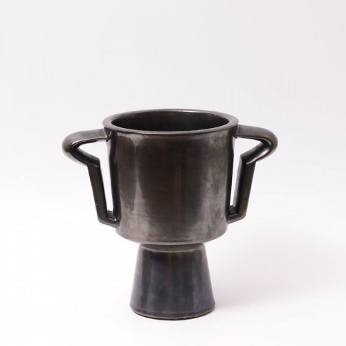 XXe siècle - Vase "cratère" en terre lustrée noire - Paul Bonifas (1893-1967)