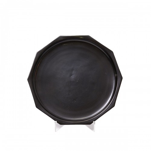 Grand plat art-déco en terre lustrée noire - Paul Bonifas (1893-1967)