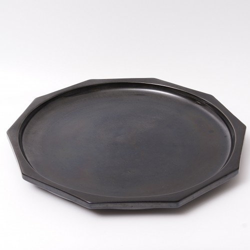 Grand plat art-déco en terre lustrée noire - Paul Bonifas (1893-1967) - Galerie Latham