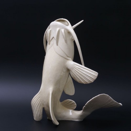 XXe siècle - Vase sculpture art-déco d'Edouard MarcelSandoz en Porcelaine de Paris