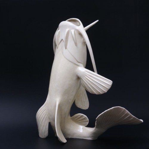Vase sculpture art-déco d'Edouard MarcelSandoz en Porcelaine de Paris - Art Déco