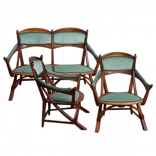 "Style Sapin" Group of Seats comprising a Settee and two Armchairs