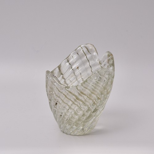 Vase asymétrique "Diamante" en verre transparent de Paolo Venini 1934-36 - Verrerie, Cristallerie Style Art Déco