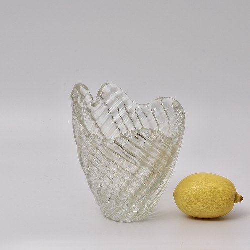 20th century - &quot;Diamante&quot; Colorless Cased Glass Vase by Paolo Venini 1934-36