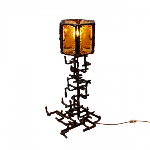 Brutalist Lamp by Marcello FANTONI (1915-2011) 