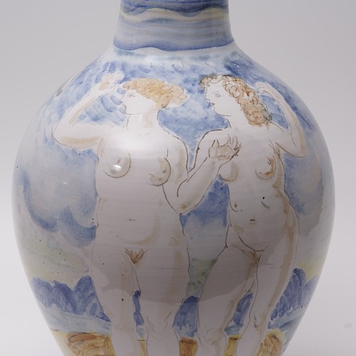 Antiquités - &quot;Rape of Europe&quot; large earthenware Vase by Pierre Roulot
