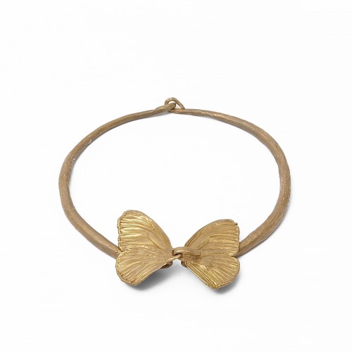 "Papillon" collier en bronze doré de Claude Lalanne édition Artcurial