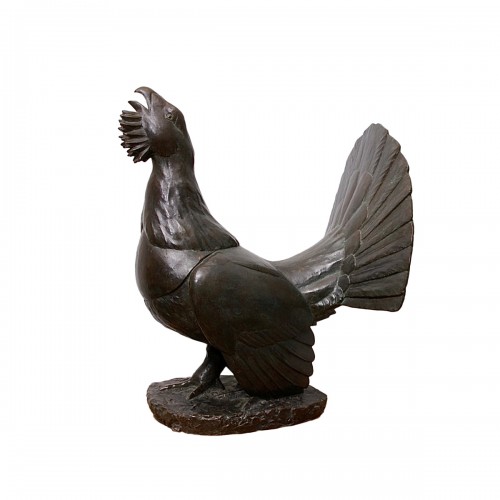 "Grand coq de bruyère" bronze à cire perdue de Robert Hainard, fonte Pastori