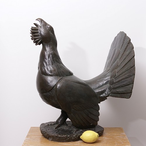 "Grand coq de bruyère" bronze à cire perdue de Robert Hainard, fonte Pastori - Sculpture Style Années 50-60