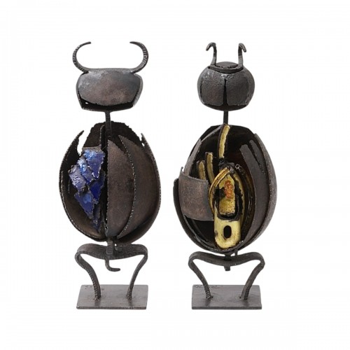 Pierre Siebold (1925-2012) - Couple de diable en fer forgé et émail