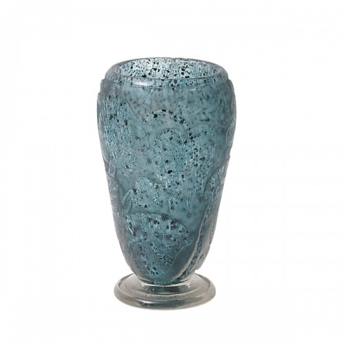 Deeply Acid Etched Art Deco Glass Vase by Moser & Söhne Karlsbad