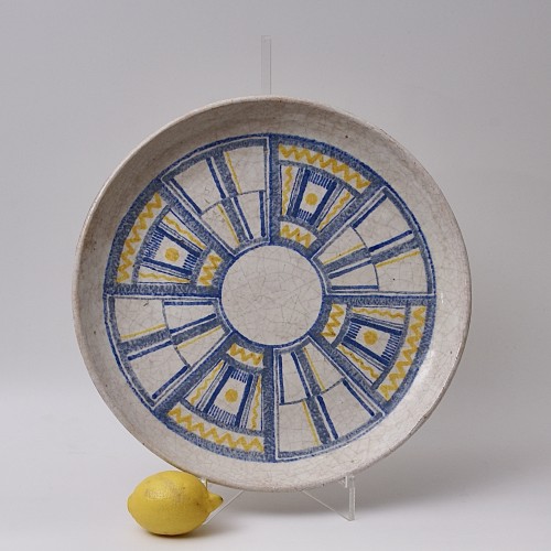 Céramiques, Porcelaines  - Grand plat art-déco en faïence dure de Paul Bonifas
