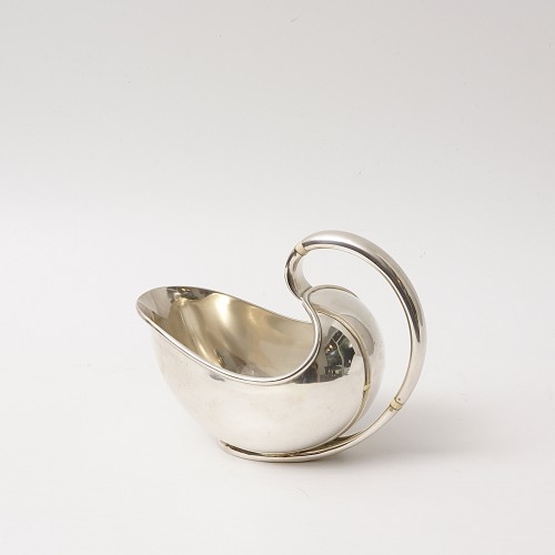 silverware & tableware  - 925 Silver Sauce Boat, design Svend Weihrauch for Hingelberg, circa 1950