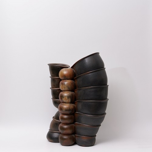 Grande sculpture en grès de Beate Kuhn (1927-2015) vers 1990 - Céramiques, Porcelaines Style Années 50-60