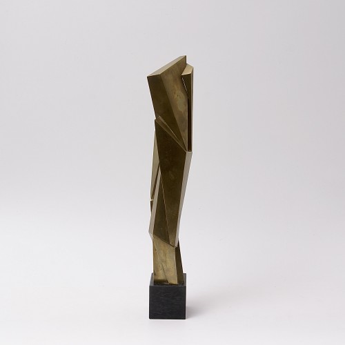 Sculpture Sculpture en Bronze - "Skulptur VII" sculpture en laiton et marbre de Hans Aeschbacher, 1960