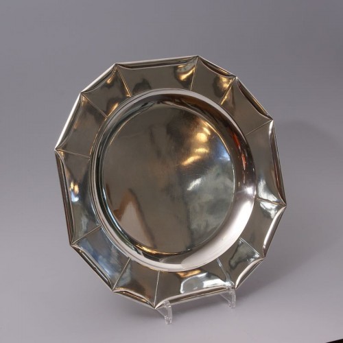 Art Déco - Jean Emile Puiforcat -  large Art Deco Silver Platter circa 1925