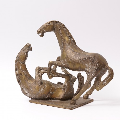 Two Stallions - Pierre Siebold (1925 - 2012)  - Sculpture Style 50