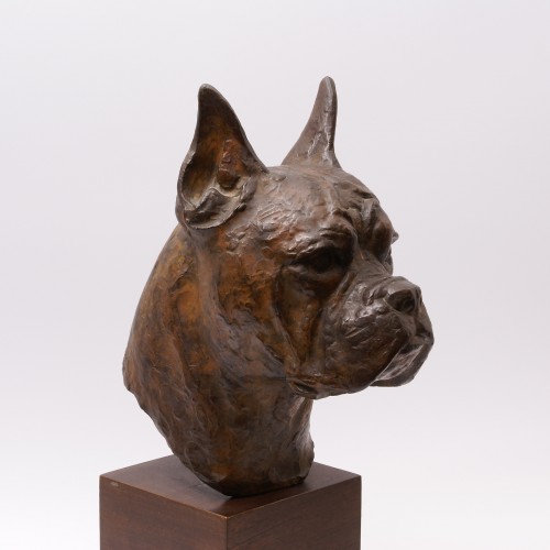 20th century - Bronze Boxer Head -  Pierre Blanc (1902-1986)