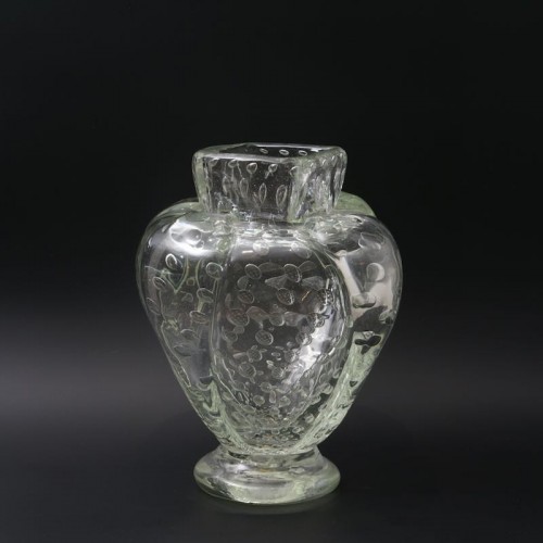 "Vaso con applicazioni" - Ferro Barovier Toso - Verrerie, Cristallerie Style Art Déco