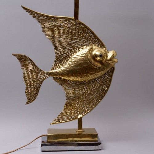Grand lampe poisson par Jacques Duval Brasseur - Luminaires Style Années 50-60