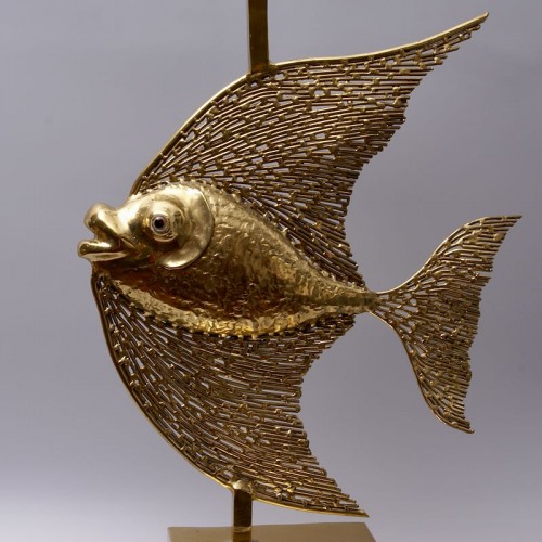 Années 50-60 - Grand lampe poisson par Jacques Duval Brasseur