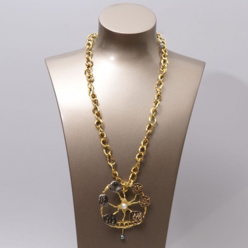 Antique Jewellery  - &quot;Roue&quot; gold necklace designed by Jean Lurçat for Patek Philippe
