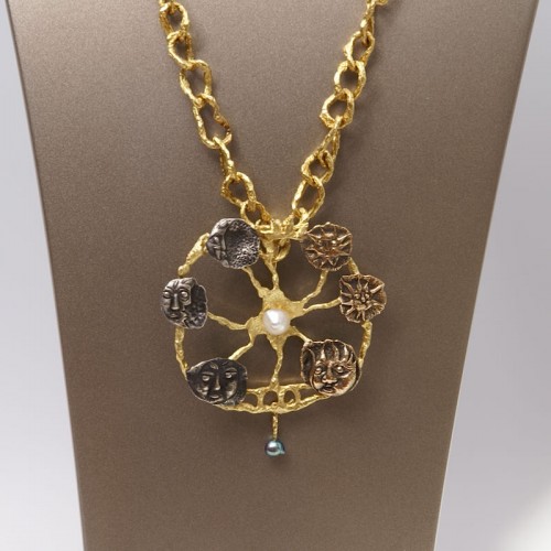 &quot;Roue&quot; gold necklace designed by Jean Lurçat for Patek Philippe - 