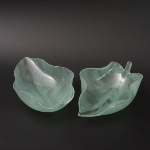 Art Déco - Pair of Venini Glass Leaves designed by Tyra Lundgren